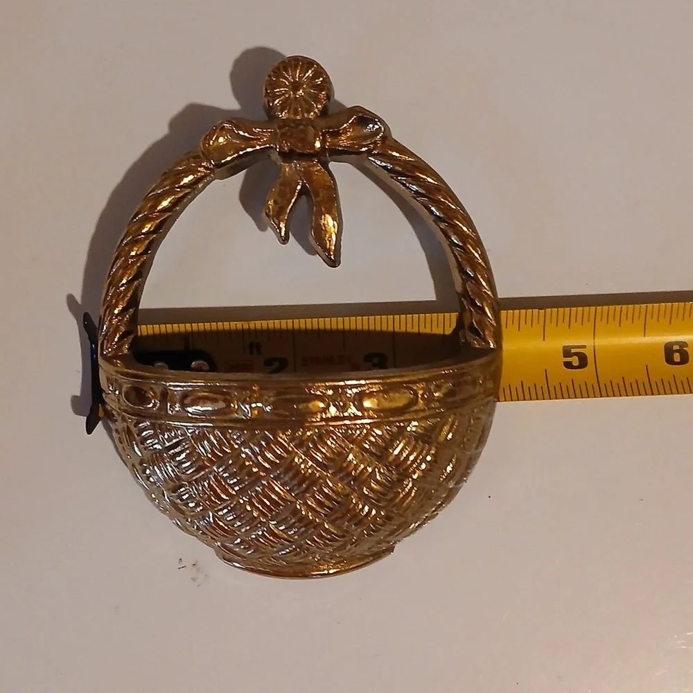Vintage BURWOOD gold Toned Wall Pocket Baskets Regency Hollywood